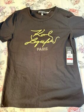 Karl Lagerfeld Black Crewneck Tee